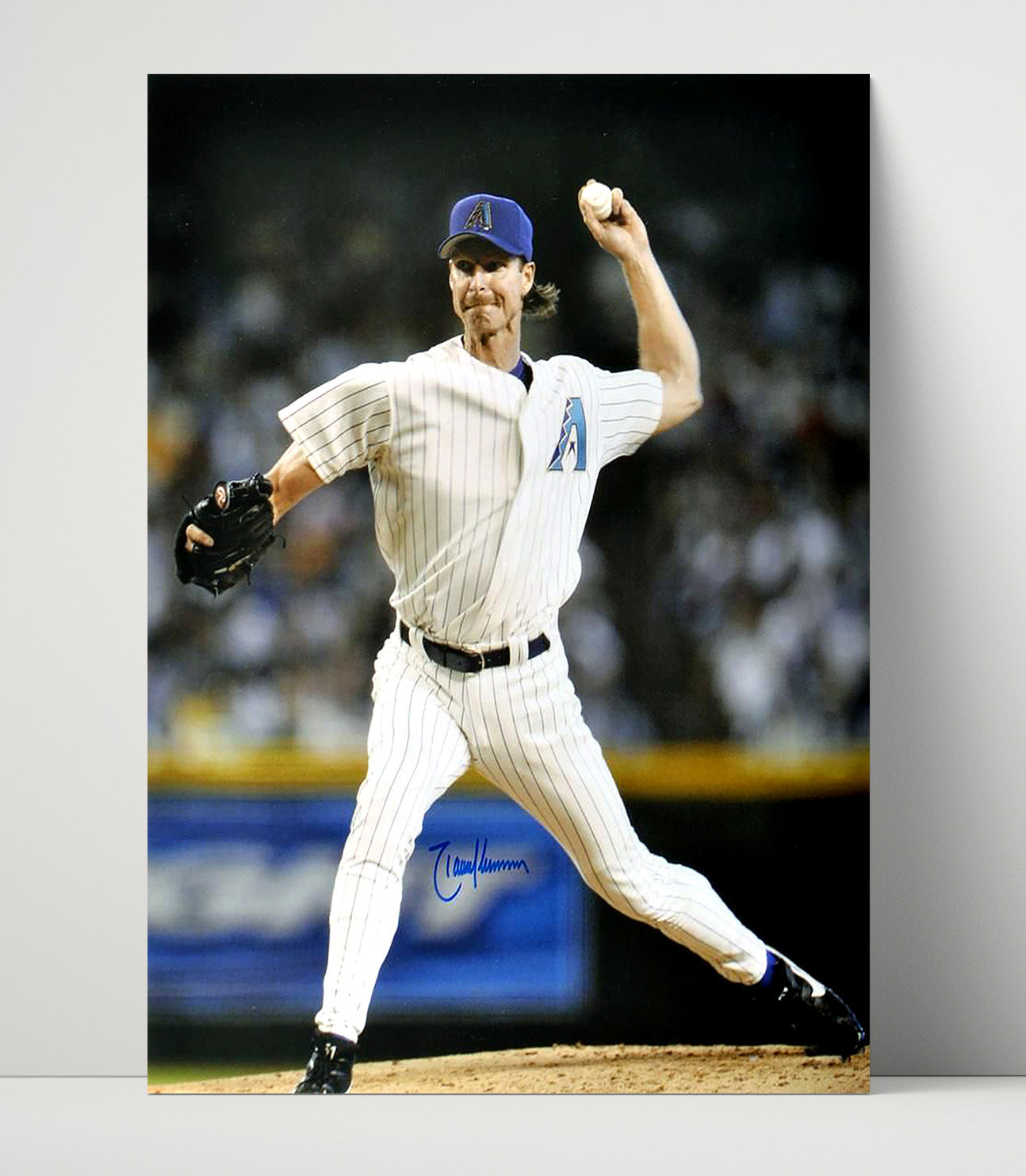 Randy Johnson - Arizona Legend Mid Pitch Power Delivery Baseball Wall Art 16x20 Unframed Print wall art print – Baseball Wall Art decor