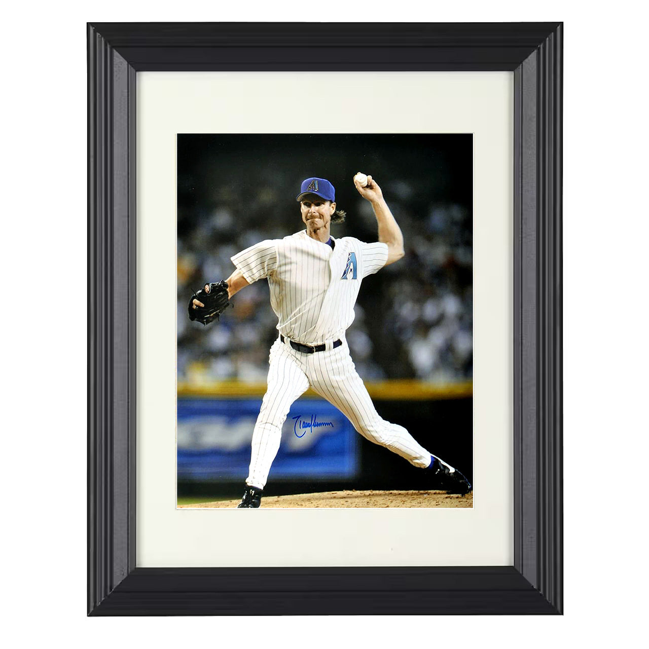 Randy Johnson - Arizona Legend Mid Pitch Power Delivery 8x10 black beveled framed baseball wall art
