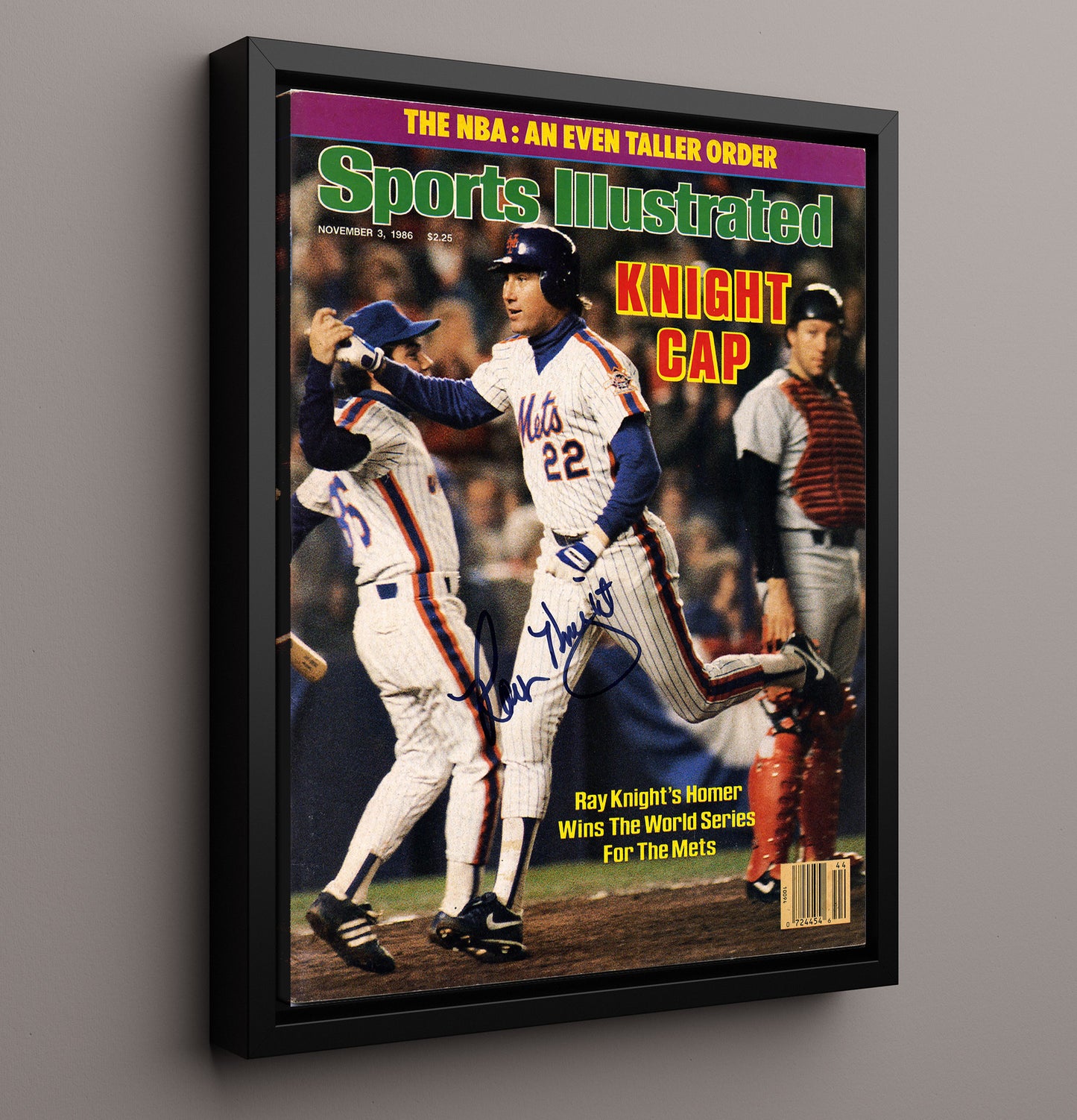 Ray Knight - SI Series winning homer celebration 1986 8x10 Framed Canvas baseball wall art