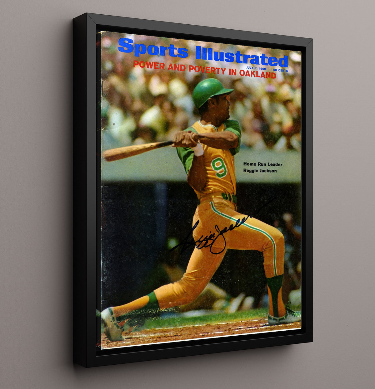 Reggie Jackson - 1969 SI Cover Oakland Legend Home Run Leader 8x10 Framed Canvas baseball wall art