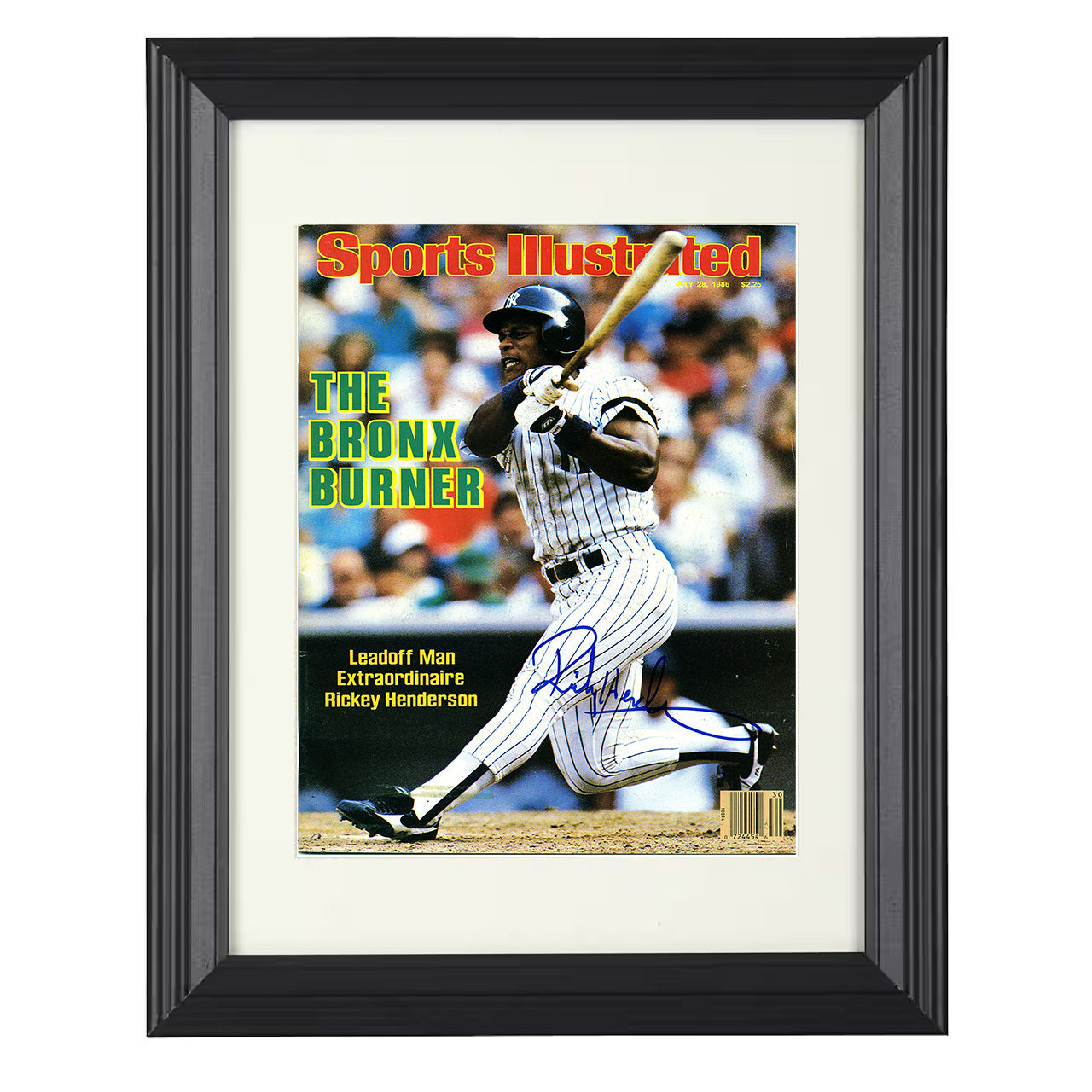 Rickey Henderson - SI Bronx Burner leadoff action 1986 8x10 black beveled framed baseball wall art