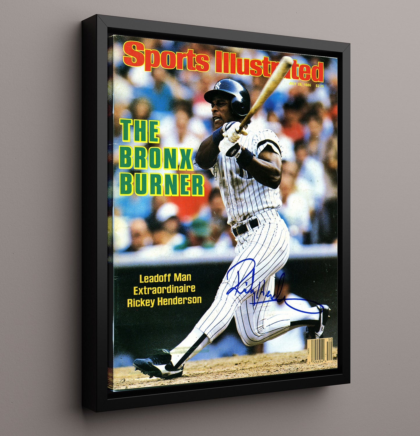 Rickey Henderson - SI Bronx Burner leadoff action 1986 8x10 Framed Canvas baseball wall art