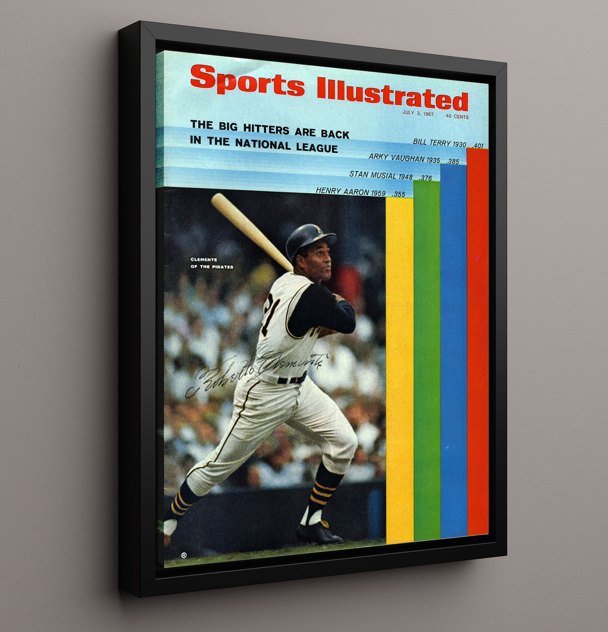 Roberto Clemente - SI Cover 8x10 Framed Canvas baseball wall art