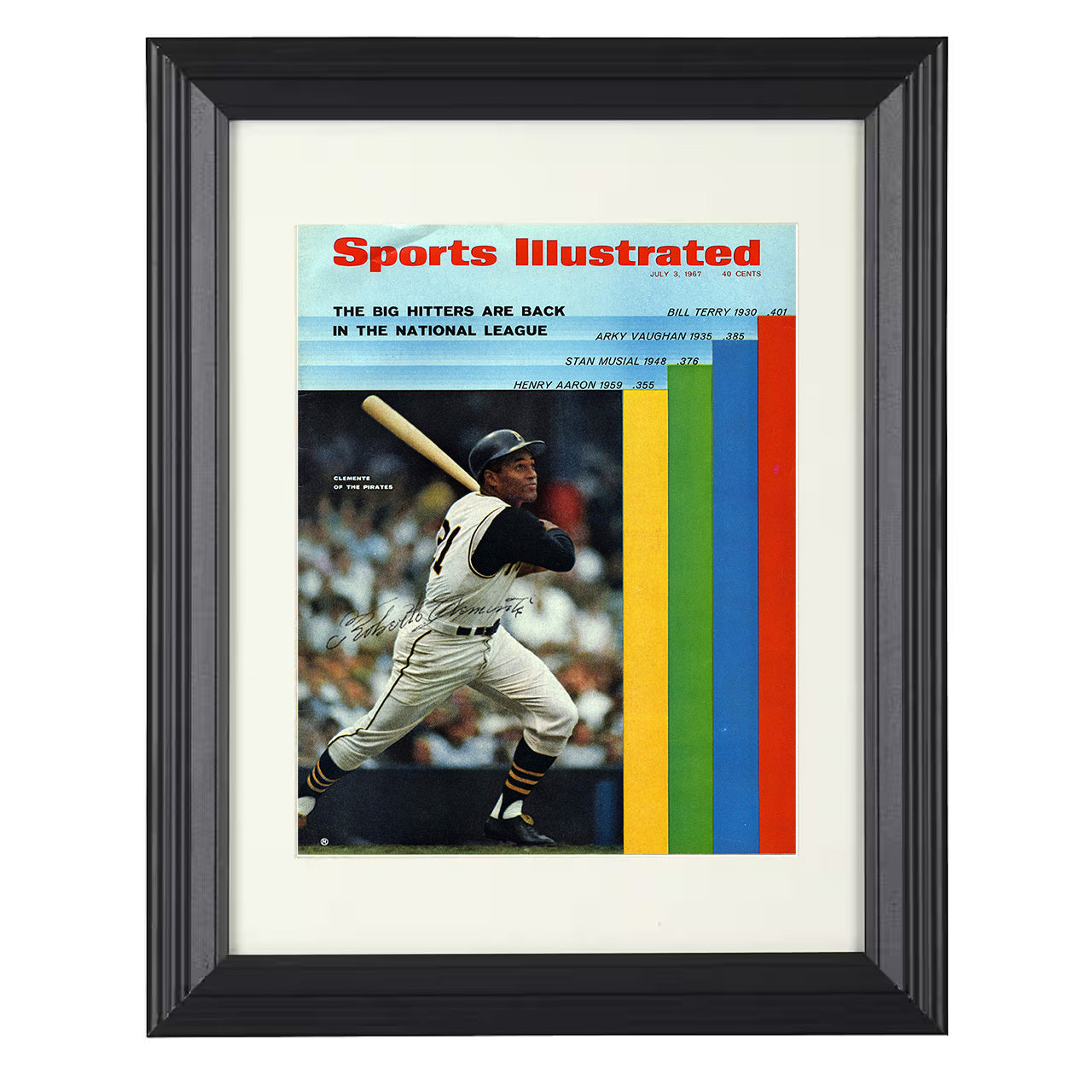 Roberto Clemente - SI Cover Spotlight 8x10 black beveled framed baseball wall art