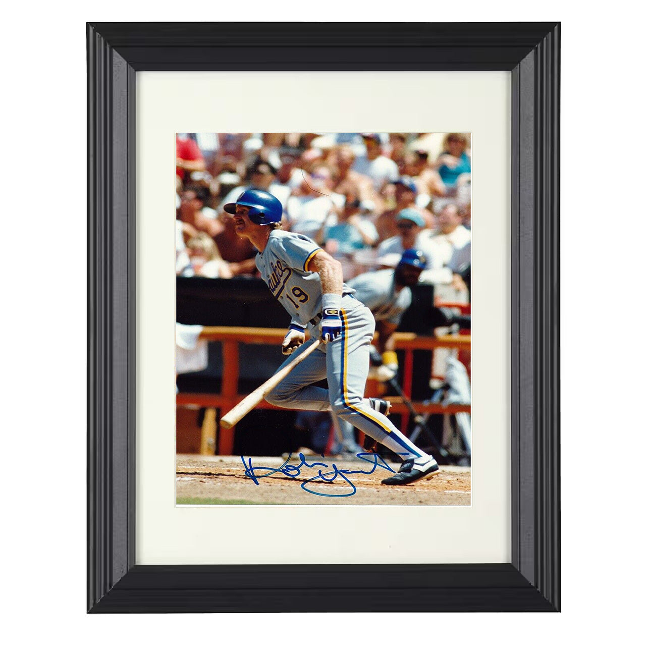 Robin Yount - Milwaukee Legend After The Hit Spotlight 8x10 black beveled framed baseball wall art