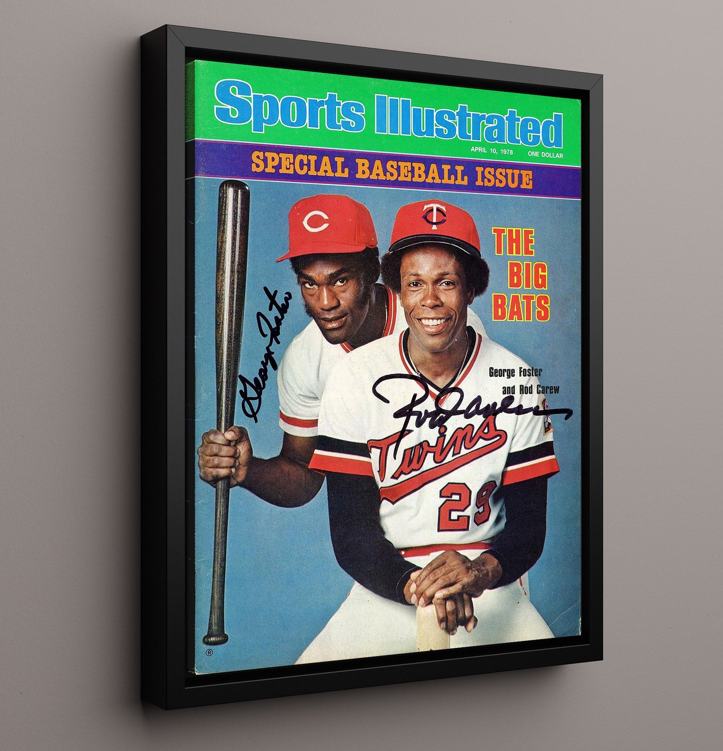 Rod Carew and George Foster - Sports Illustrated Big Bats Cover 8x10 Framed Canvas baseball wall art