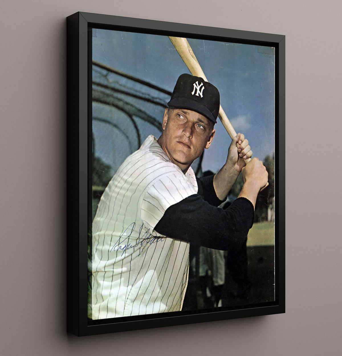 Roger Maris - New York Legend Bat Pose 8x10 Framed Canvas baseball wall art