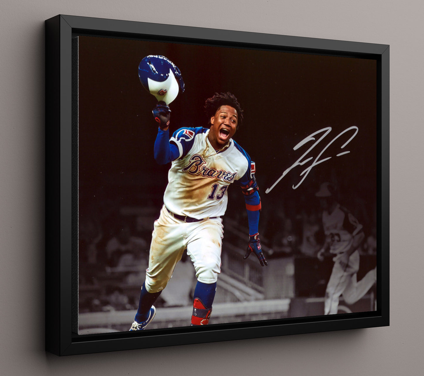 Ronald Acuna Jr - Braves Celebration 8x10 Framed Canvas baseball wall art