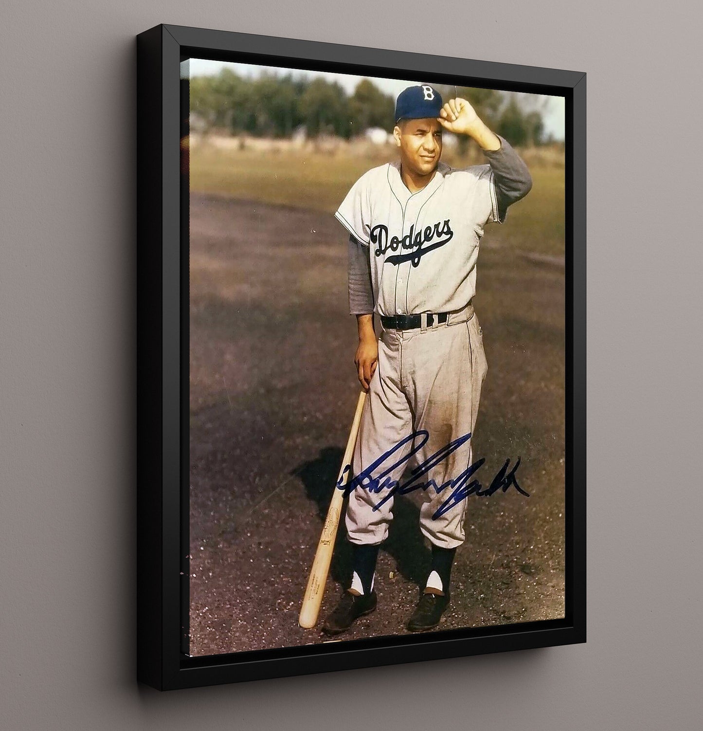 Roy Campanella - Brooklyn Legend Hall Of Fame Catcher 8x10 Framed Canvas baseball wall art