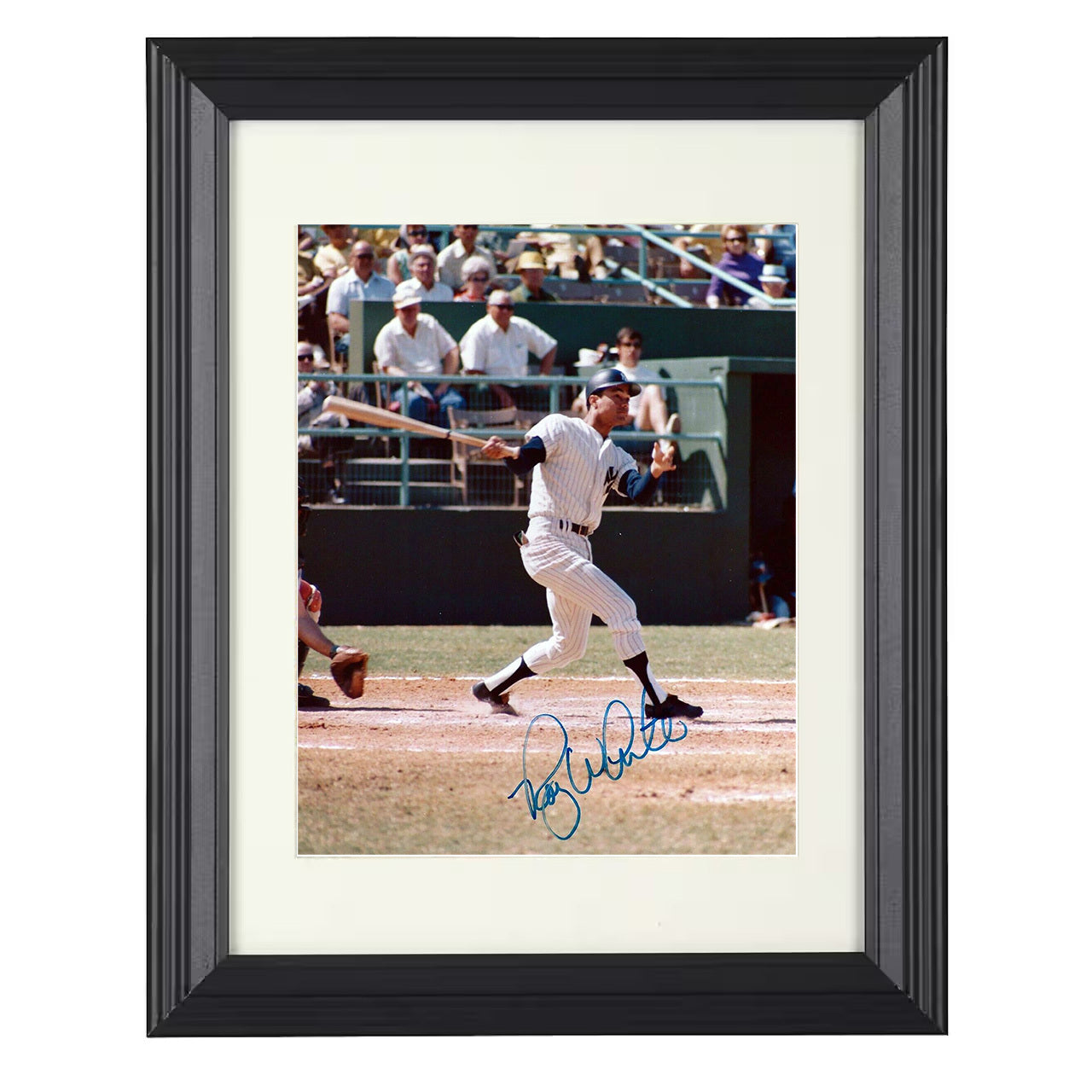 Roy White - New York Legend At The Plate Spotlight 8x10 black beveled framed baseball wall art