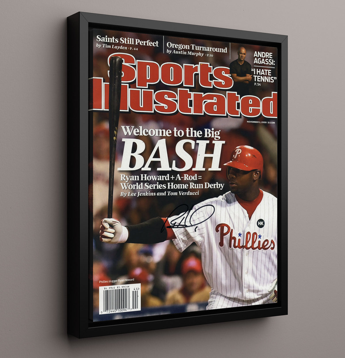 Ryan Howard - 2009 Series Home Run Derby SI Cover 8x10 Framed Canvas baseball wall art
