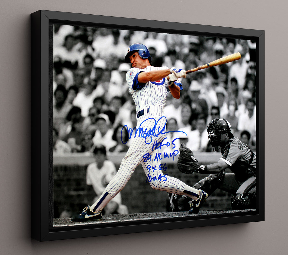 Ryne Sandberg - Inscribed Swing 8x10 Framed Canvas baseball wall art