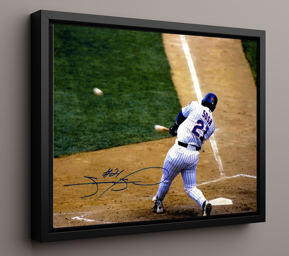 Sammy Sosa - Ball In Flight 8x10 Framed Canvas baseball wall art