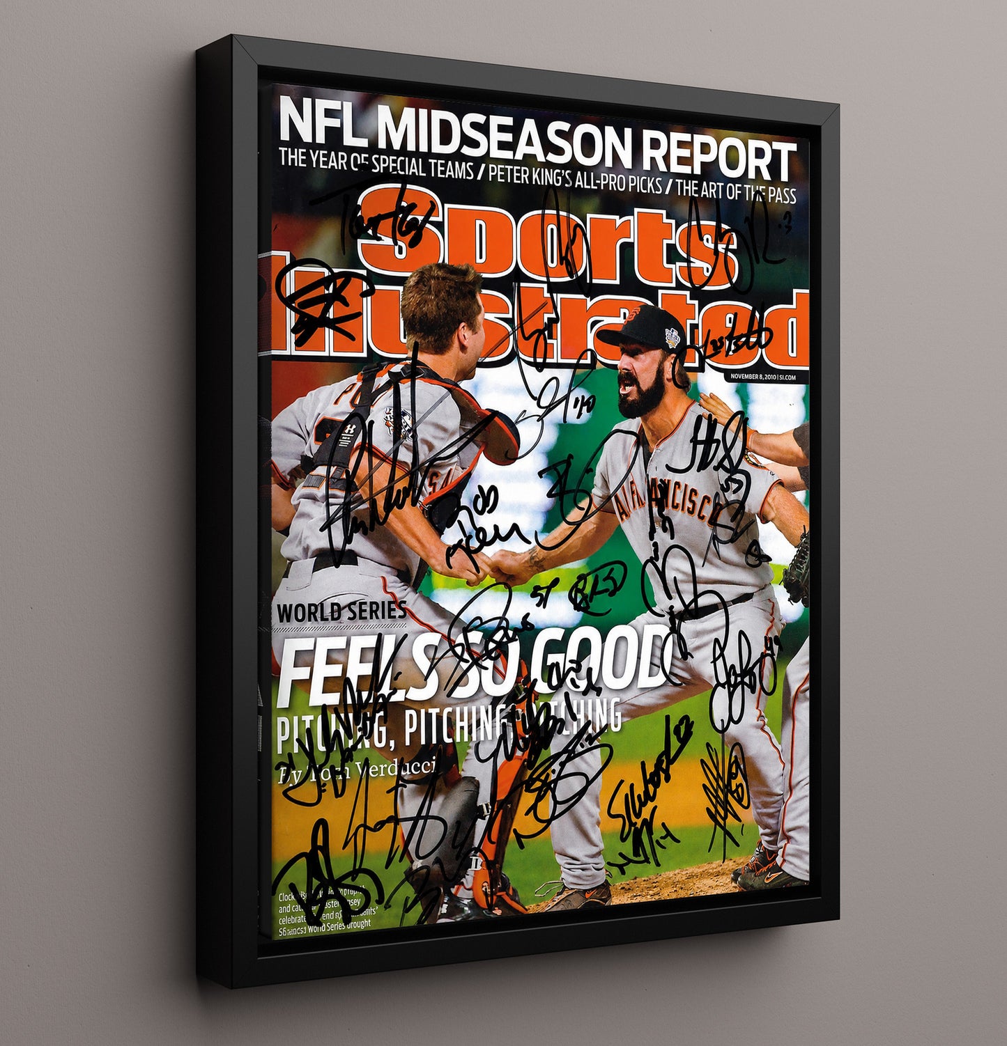 San Francisco 2010 Series SI Cover Championship Roster 8x10 Framed Canvas baseball wall art