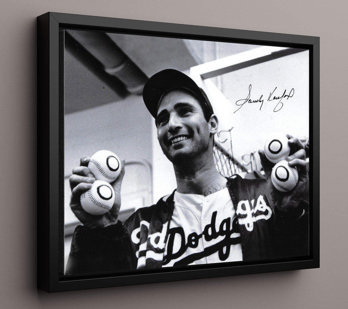 Sandy Koufax - Four No Hitters 8x10 Framed Canvas baseball wall art