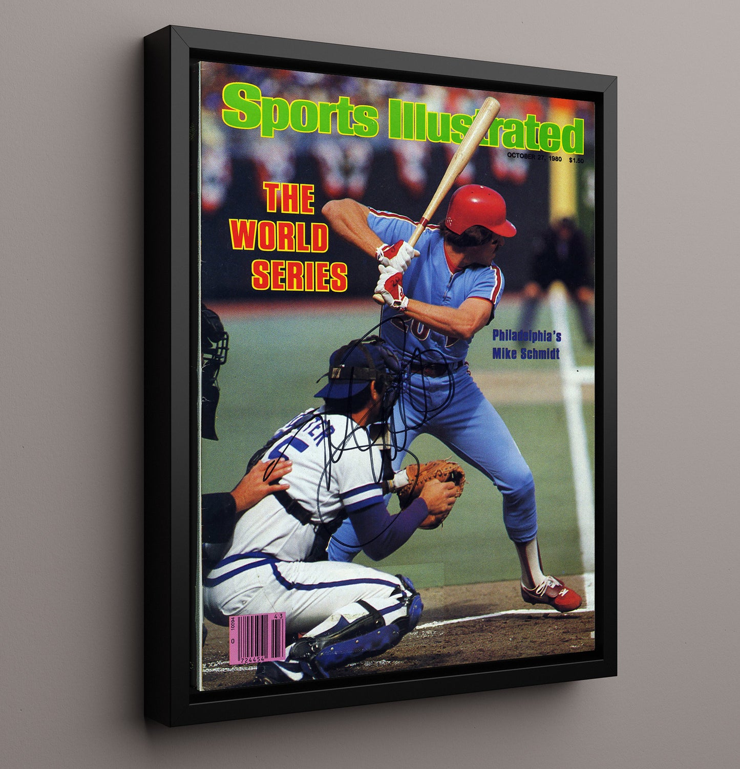 Schmidt - 80 Series - Signed SI Cover 8x10 Framed Canvas baseball wall art