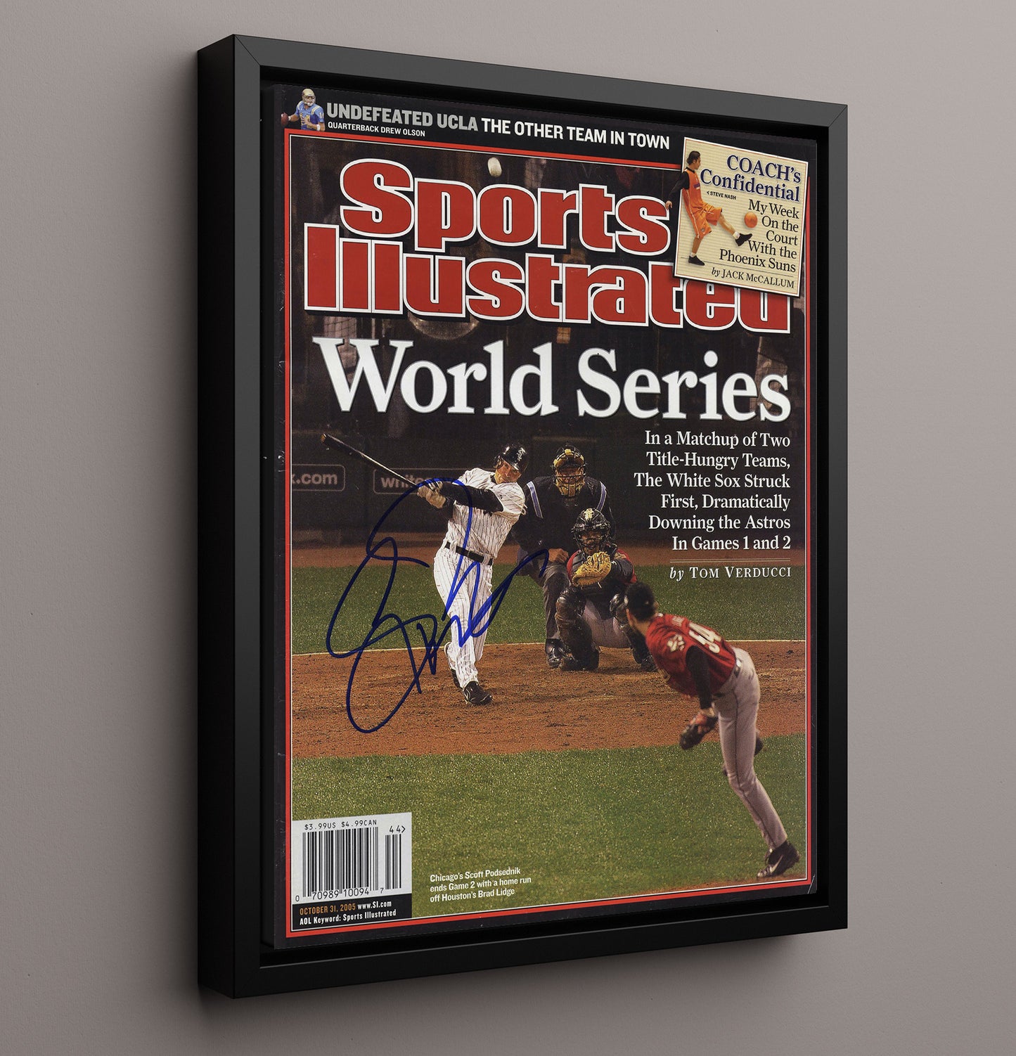 Scott Podsednik - Series walk-off moment SI Cover 2005 8x10 Framed Canvas baseball wall art