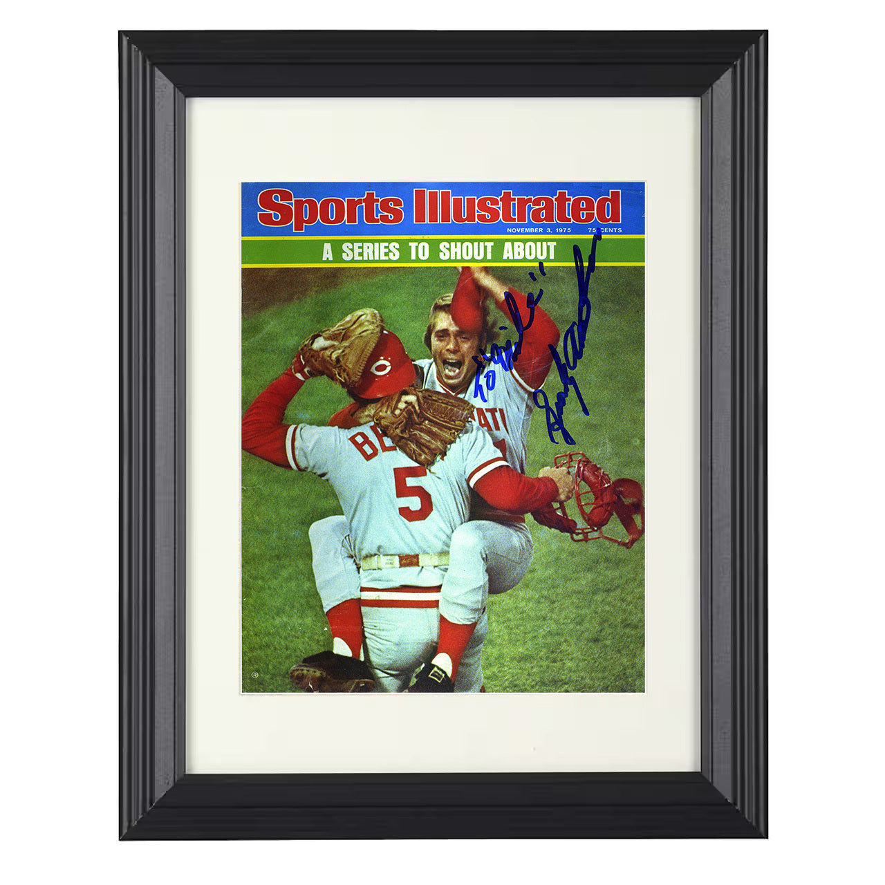 Sparky Anderson - Series Celebration Signed SI Cover Spotlight 8x10 black beveled framed baseball wall art