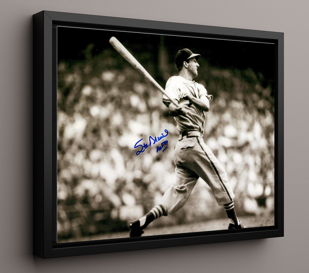 Stan Musial - Full Swing 8x10 Framed Canvas baseball wall art