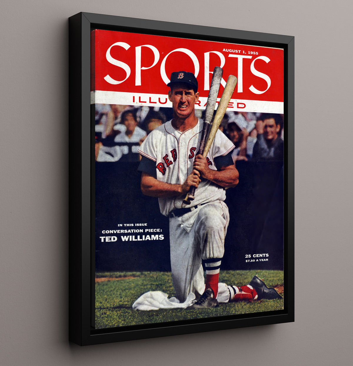 Ted Williams - Batting Stance SI Cover 8x10 Framed Canvas baseball wall art