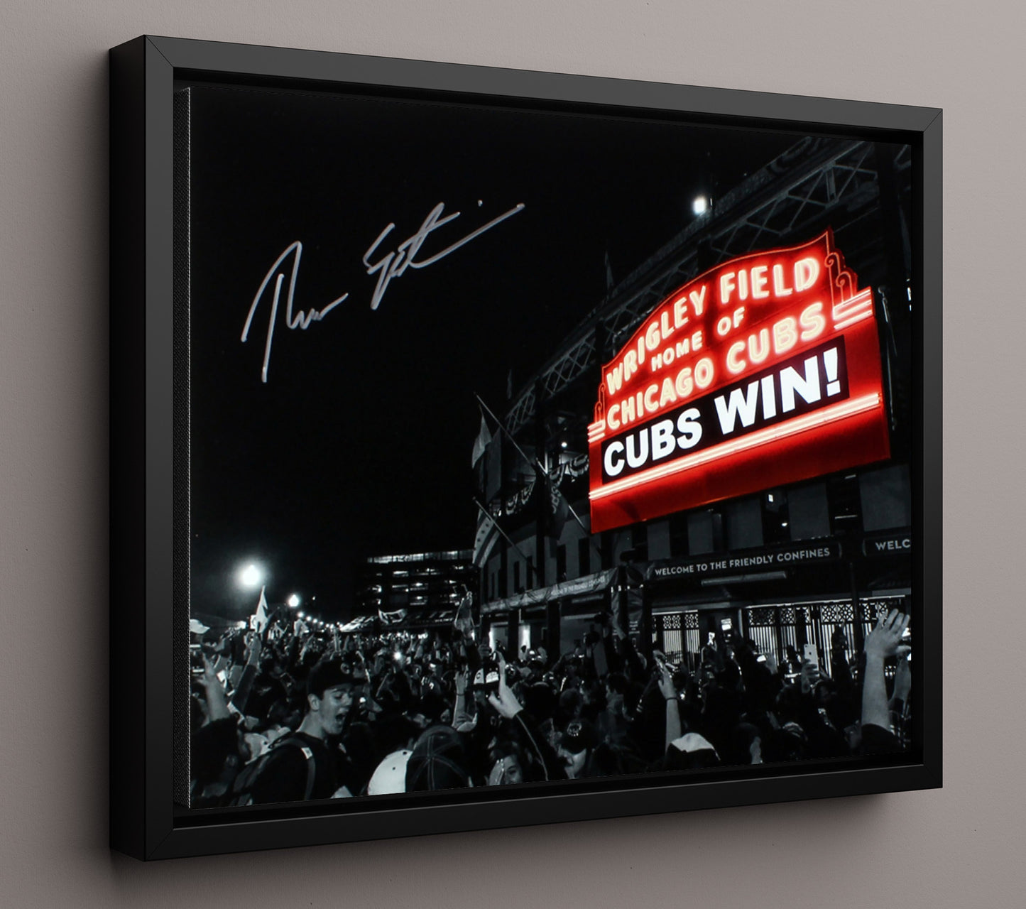 Theo Epstein - Cubs Win Marquee 8x10 Framed Canvas baseball wall art