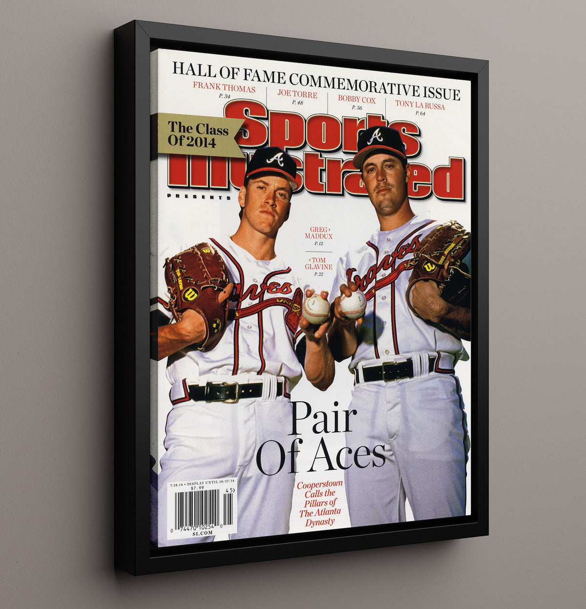 Tom Glavine and Greg Maddux - Pair of Aces SI Cover 2014 8x10 Framed Canvas baseball wall art