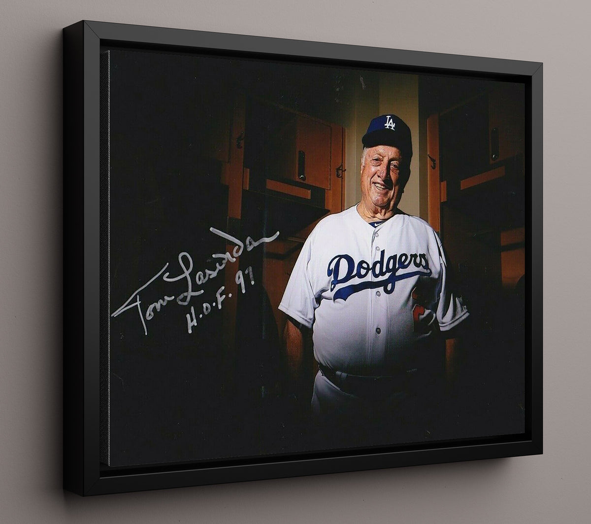 Tommy Lasorda - Locker Room 8x10 Framed Canvas baseball wall art