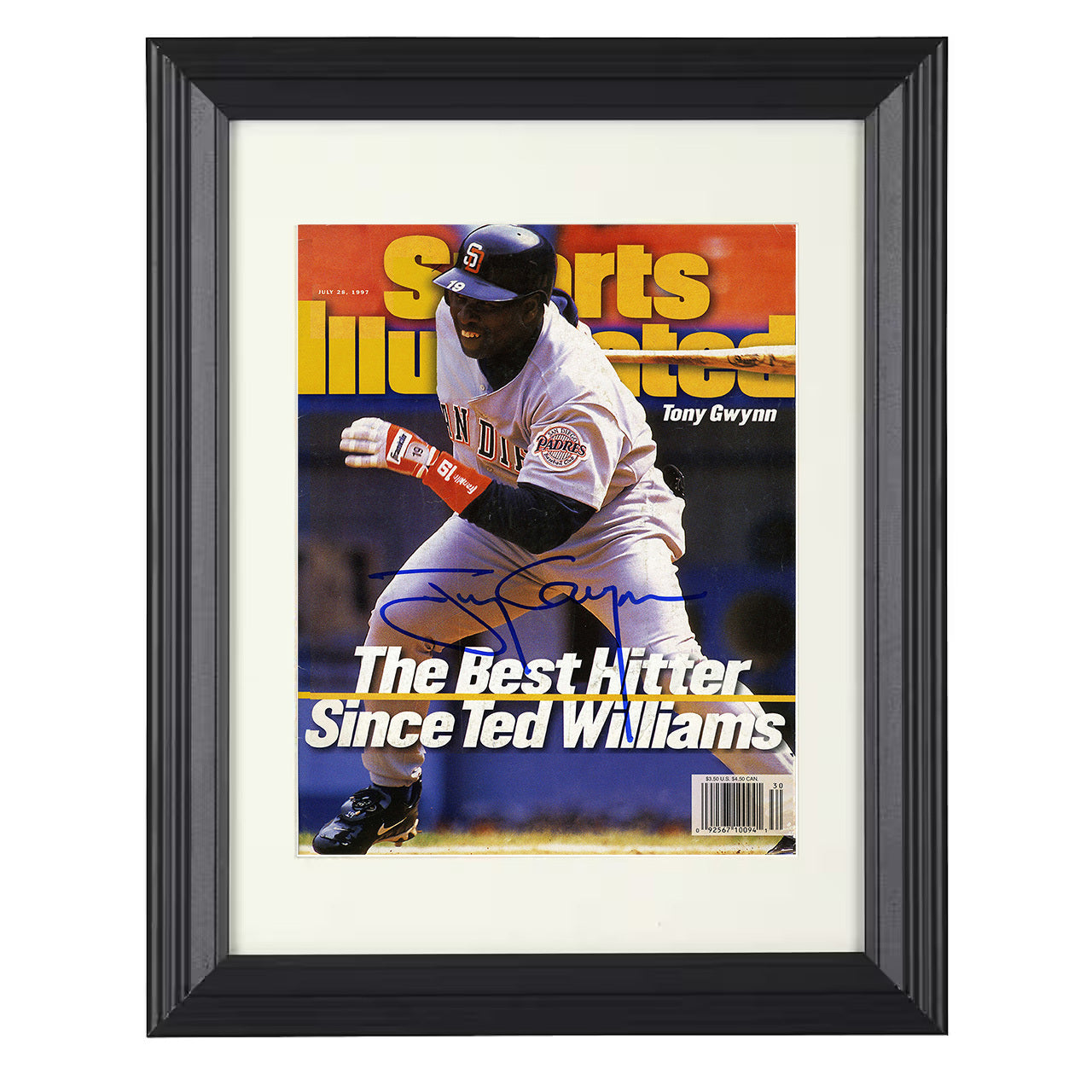 Tony Gwynn - Batting Stance SI Cover 1997 8x10 black beveled framed baseball wall art