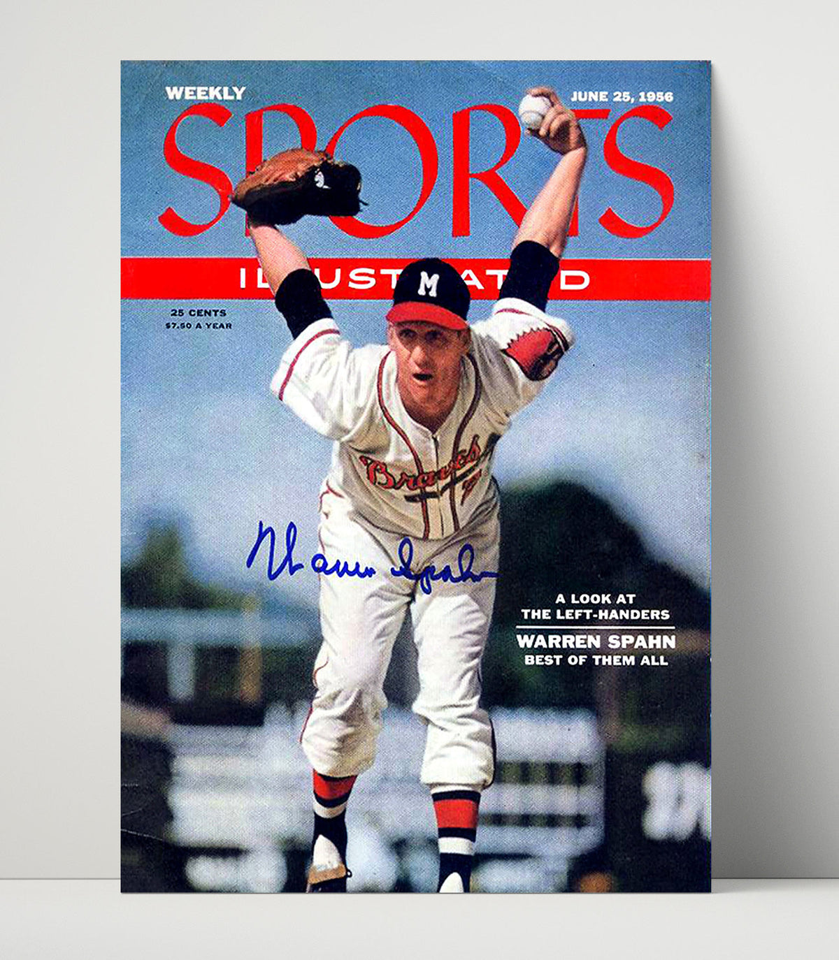Warren Spahn - Pitching Windup SI 8x10 Canvas baseball wall art