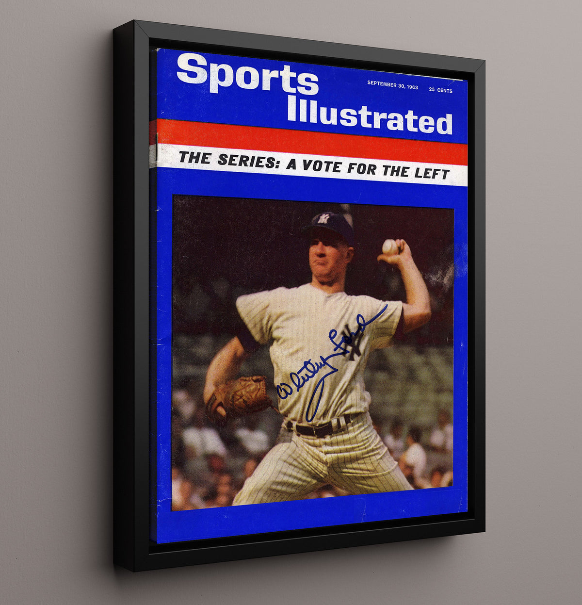 Whitey Ford - Pitching Action SI Cover 8x10 Framed Canvas baseball wall art