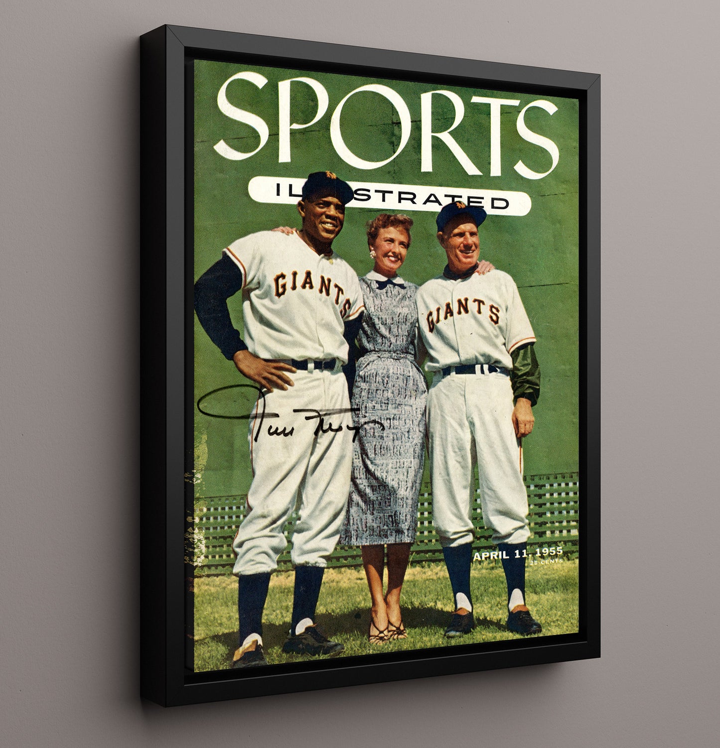 Willie Mays - SI Cover April 11 1955 8x10 Framed Canvas baseball wall art