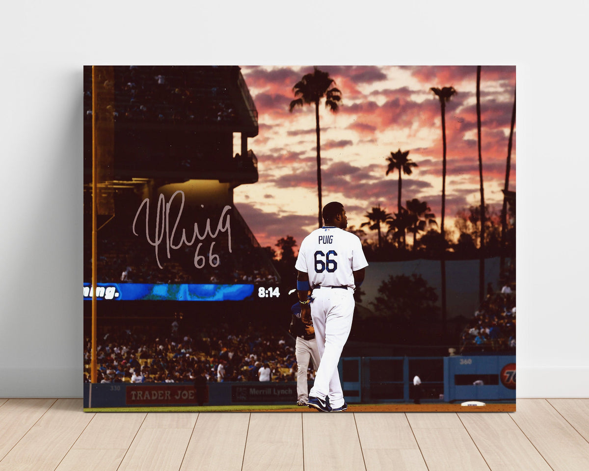 Yasiel Puig – Ballpark at Sunset unframed baseball poster print