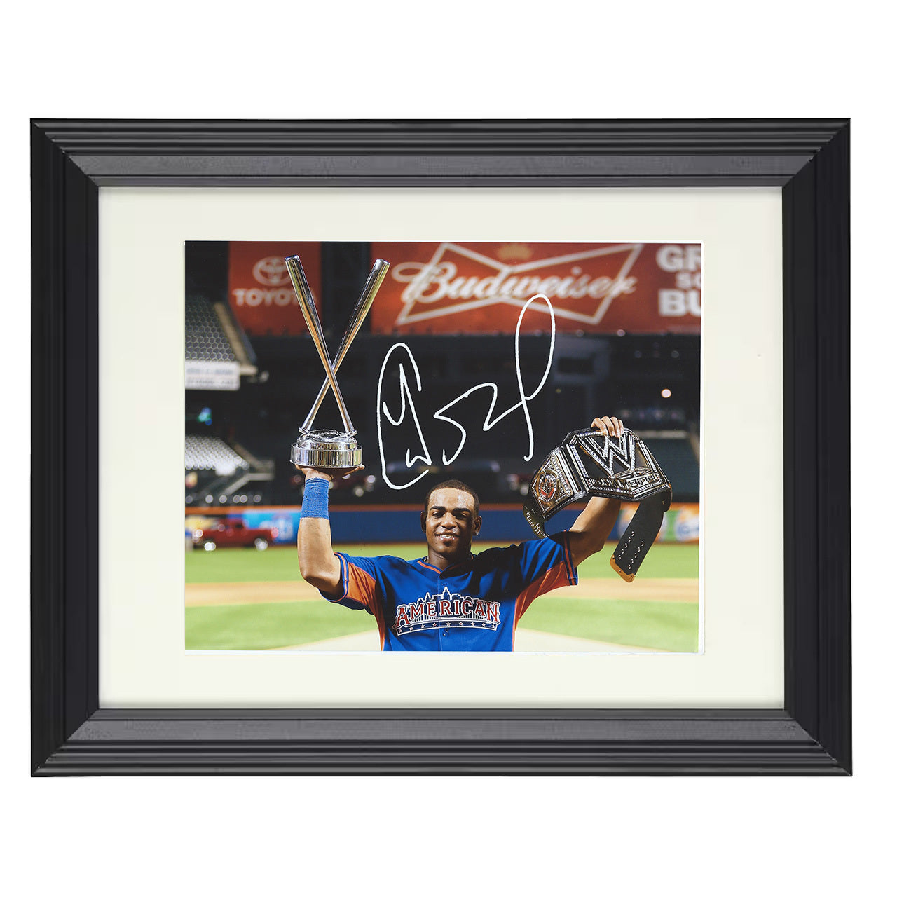 Yoenis Cespedes - Red Sox Championship Salute 8x10 black beveled framed baseball wall art
