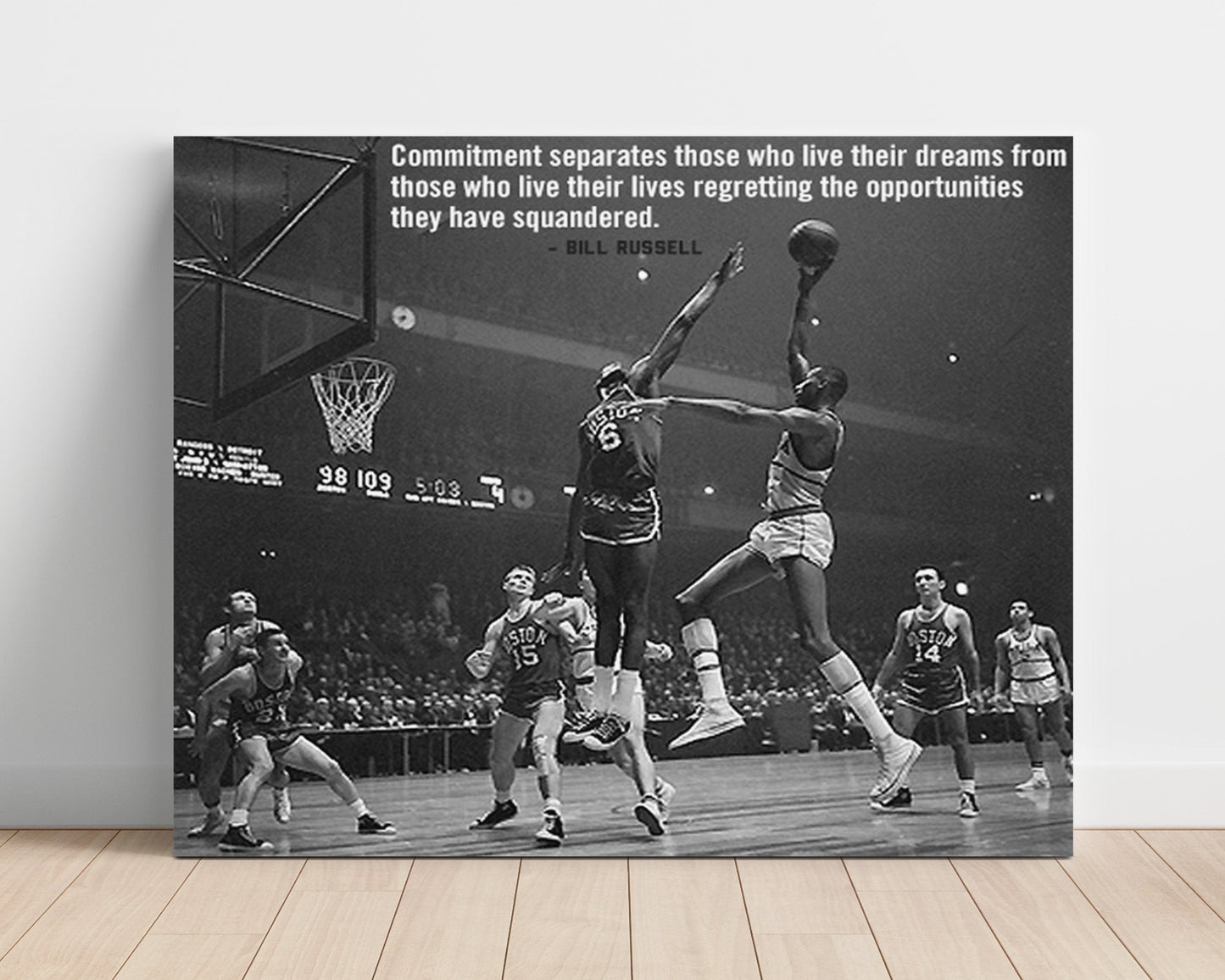 Bill Russell Celtics Block Quote basketball print - 16x20 Unframed Print wall art