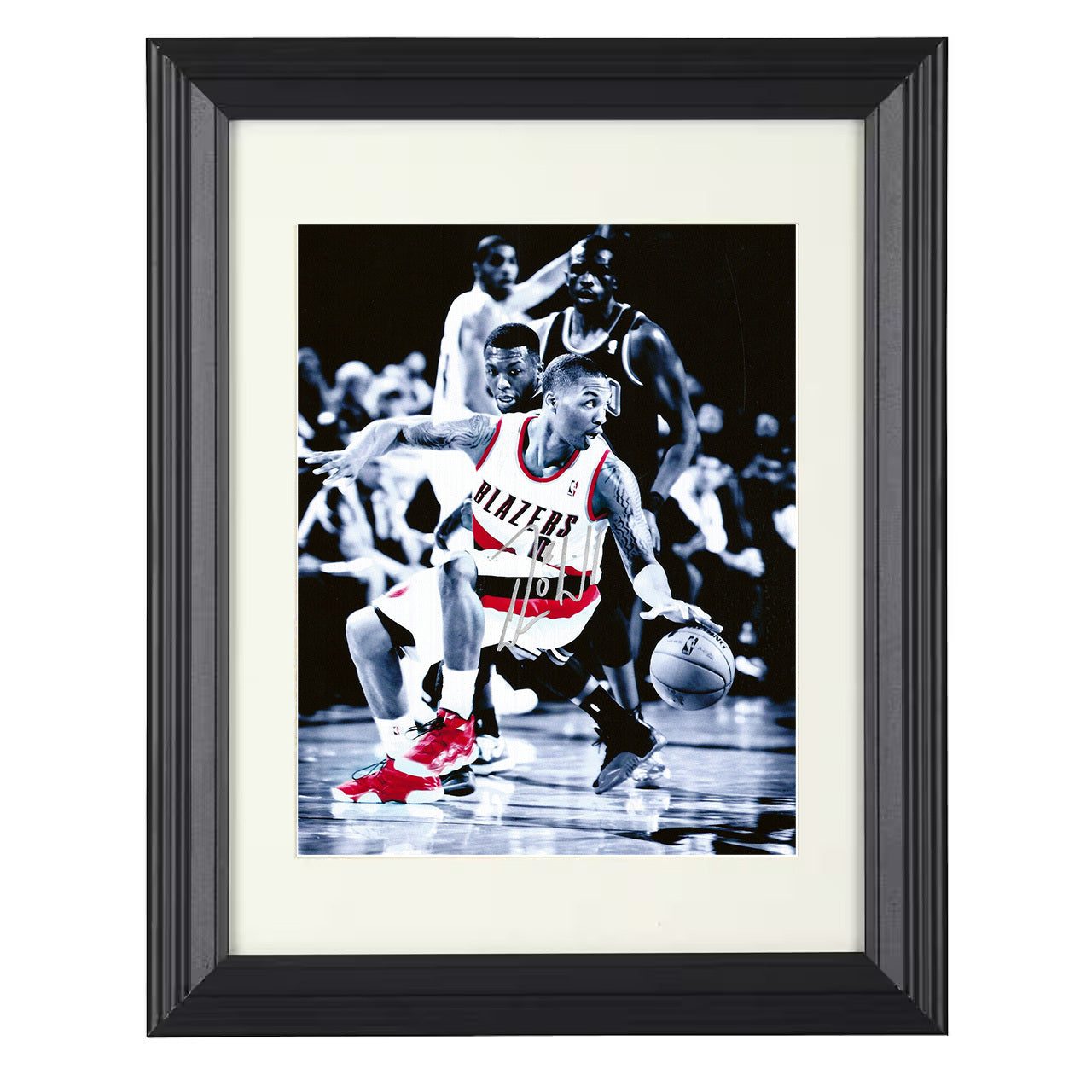 Damian Lillard - Blazers Monochrome Dribble 8x10 framed basketball wall art