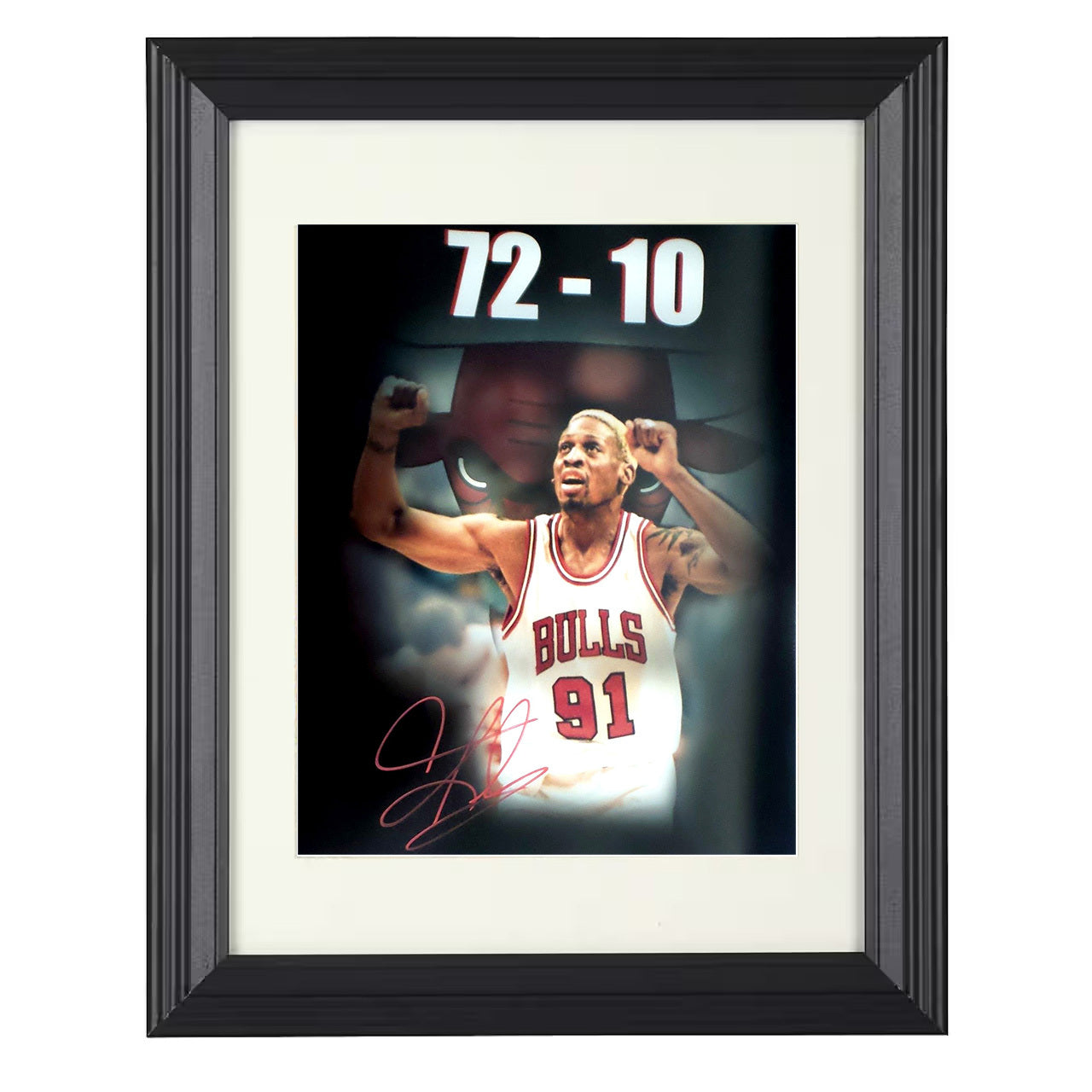Dennis Rodman - 72-10 Bulls Defensive Force 8x10 framed basketball wall art