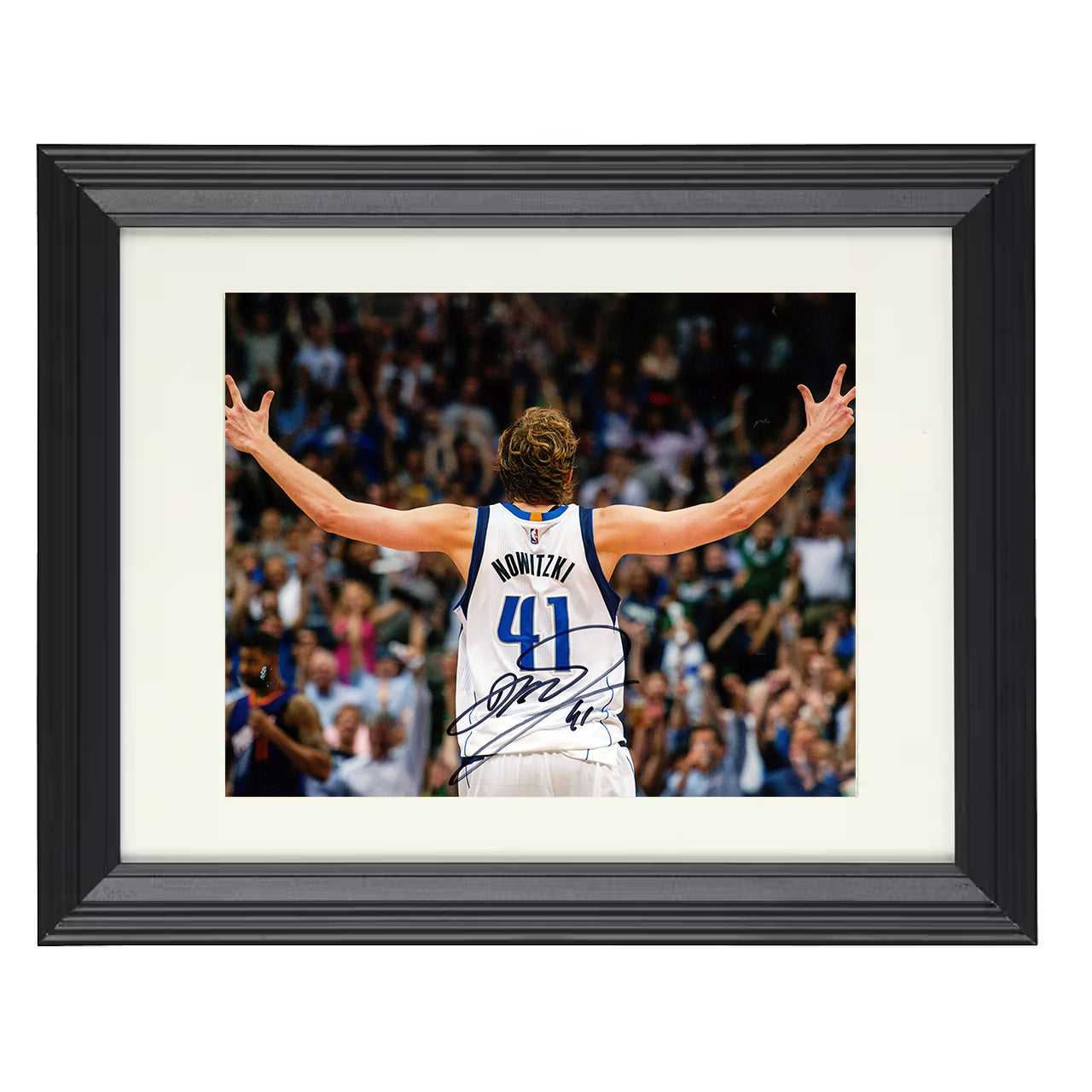 Dirk Nowitzki - Mavericks Arms Raised Celebration 8x10 framed basketball wall art