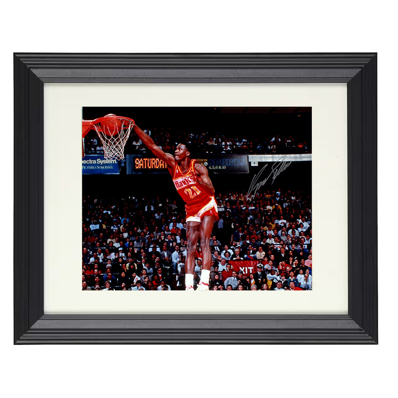 Dominique Wilkins - Hawks High Flying Dunk 8x10 framed basketball wall art