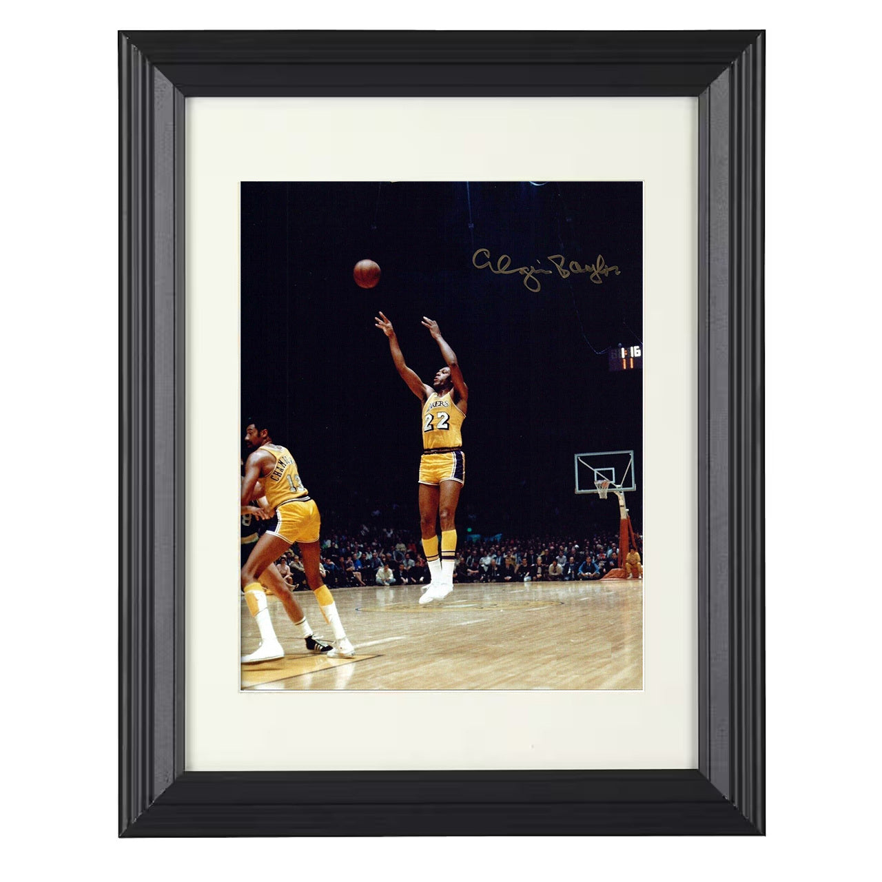 Elgin Baylor - Classic Lakers High-Release Jumper 8x10 framed basketball wall art