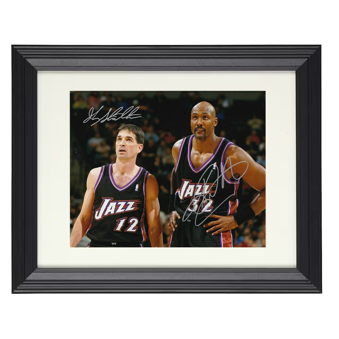 John Stockton and Karl Malone - Jazz Pick and Roll Legends 8x10 framed basketball wall art