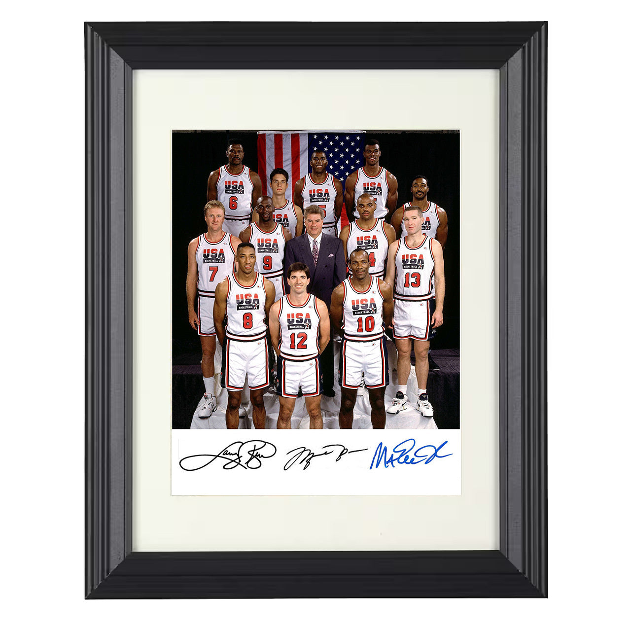 Michael Jordan - Dream Team with Bird and Magic 1992 SI 8x10 framed basketball wall art