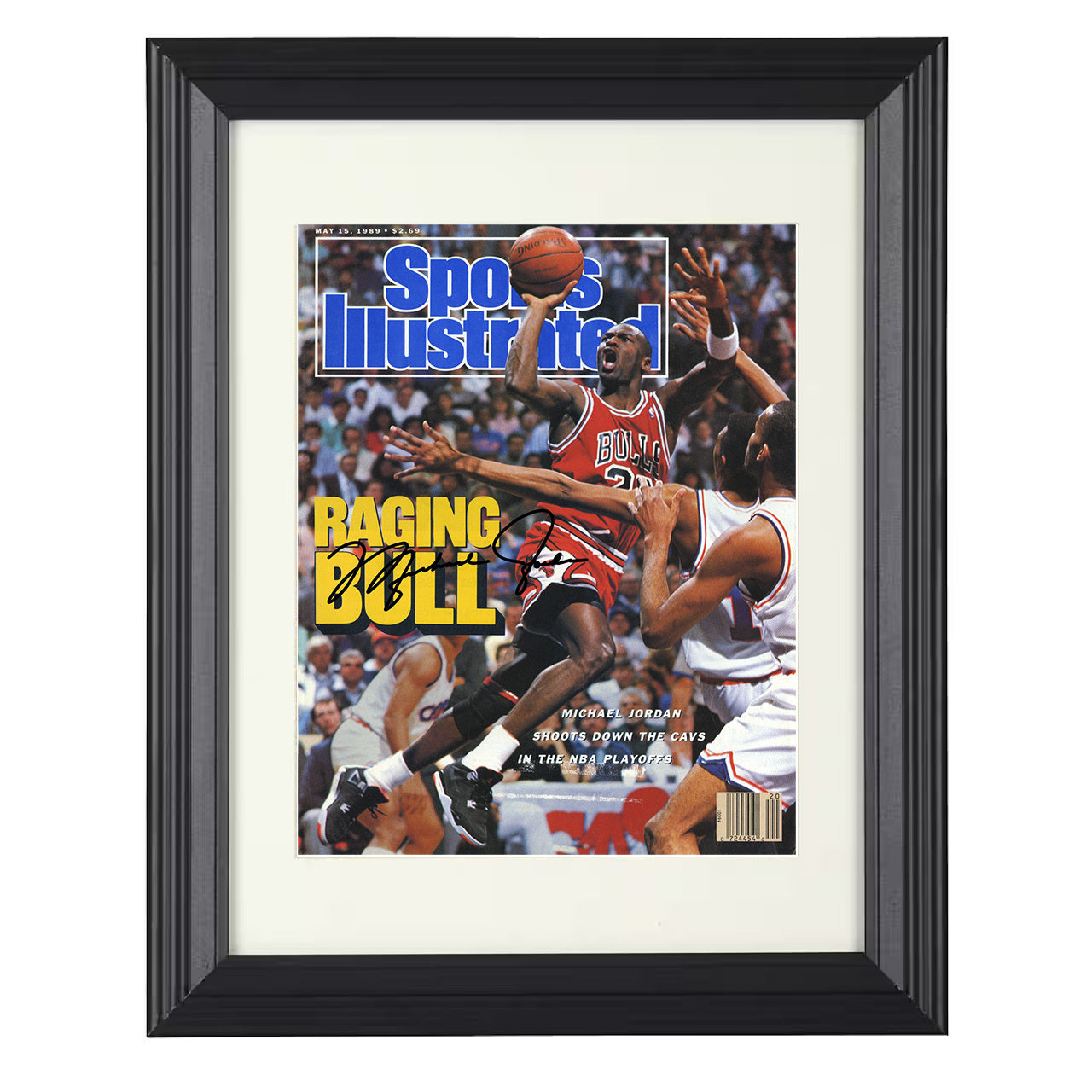 Michael Jordan - Raging Bull Playoff Surge 1989 SI 8x10 framed basketball wall art