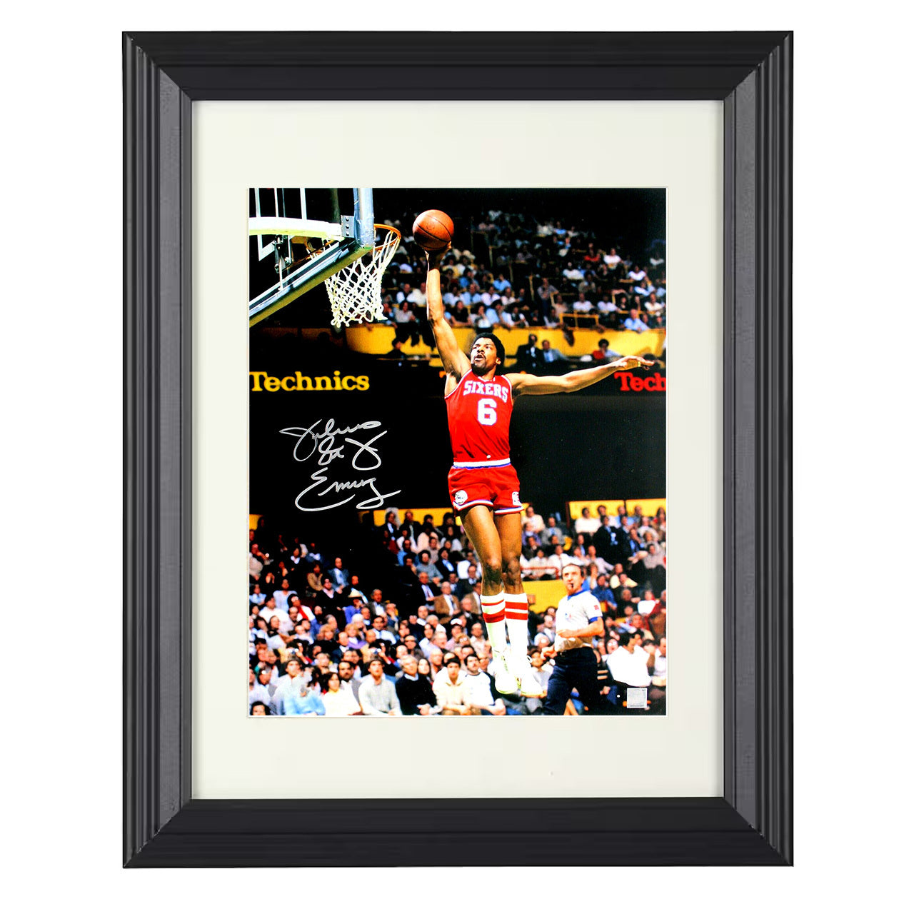 Julius Erving - Sixers Baseline Skywalk Finish 8x10 framed basketball wall art