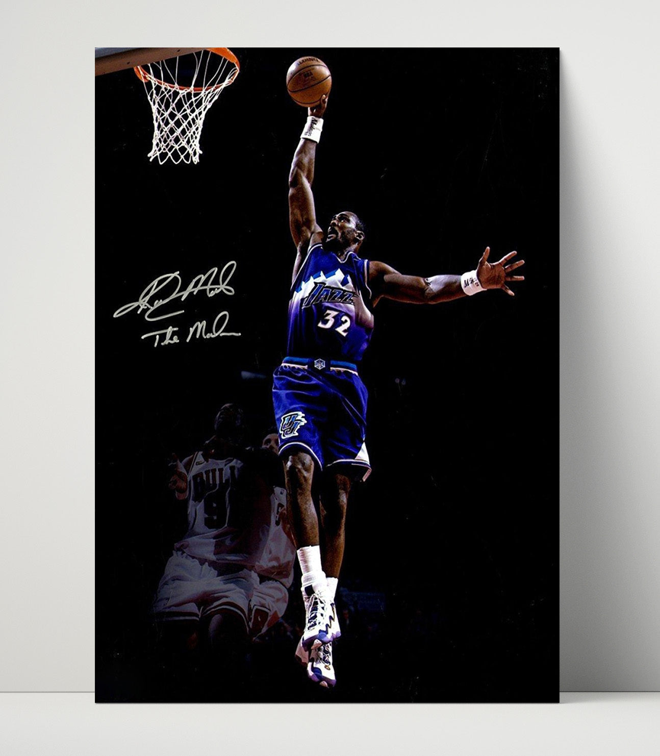 Karl Malone – Utah Mailman Rim Hammer - Basketball Wall Art