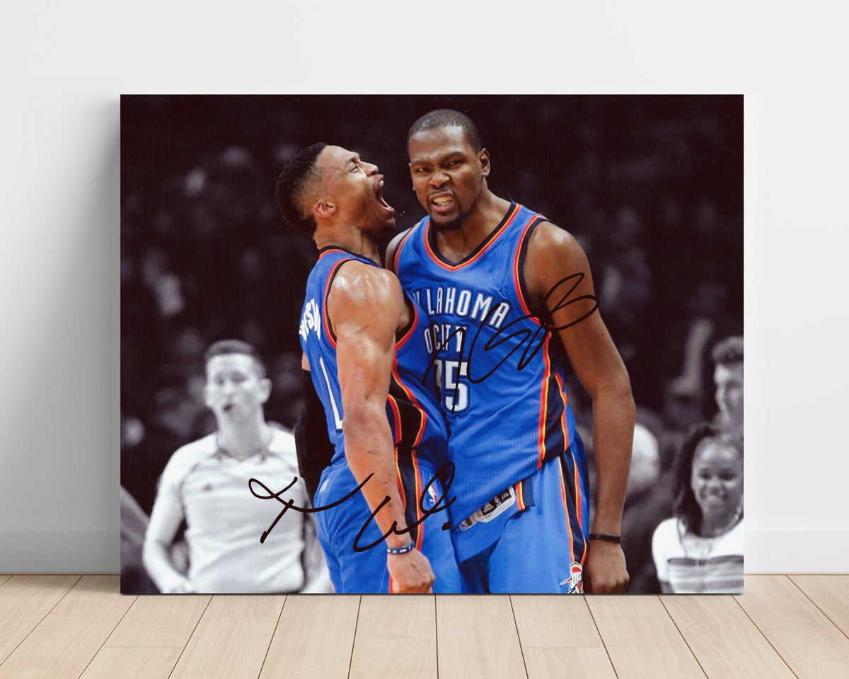 Kevin Durant and Russell Westbrook – Thunder Dynamic Duo unframed basketball poster print