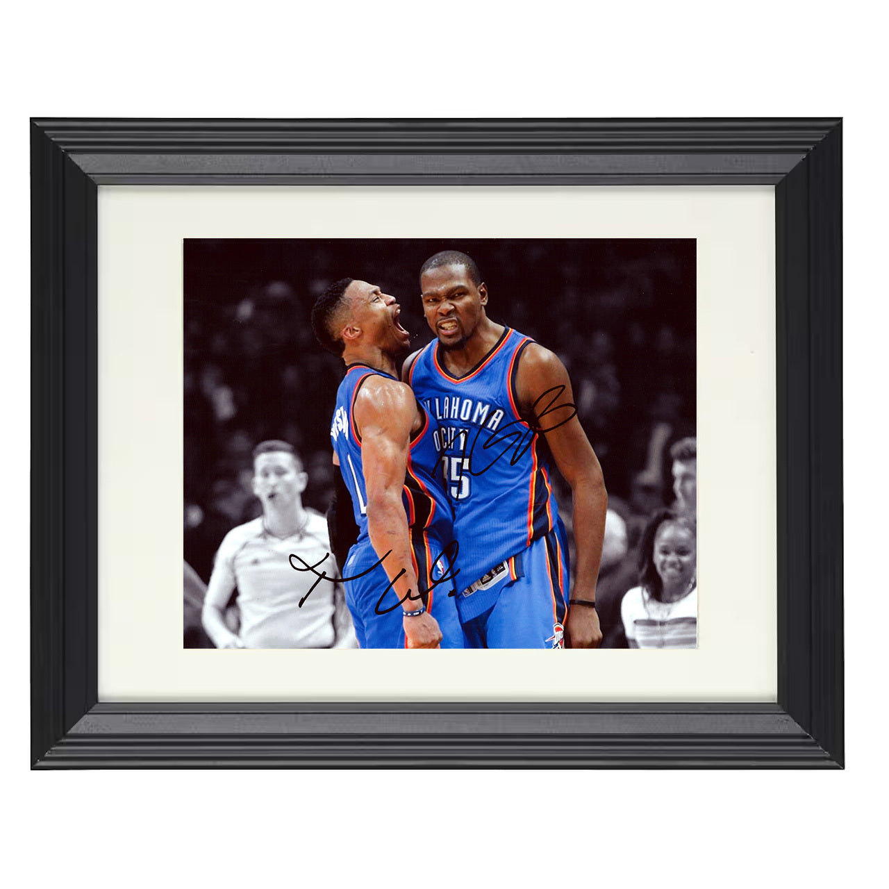 Kevin Durant and Russell Westbrook - Thunder Dynamic Duo 8x10 framed basketball wall art