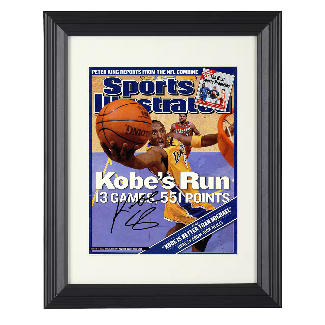 Kobe Bryant - 13 Games 551 Points Surge 2003 SI 8x10 framed basketball wall art