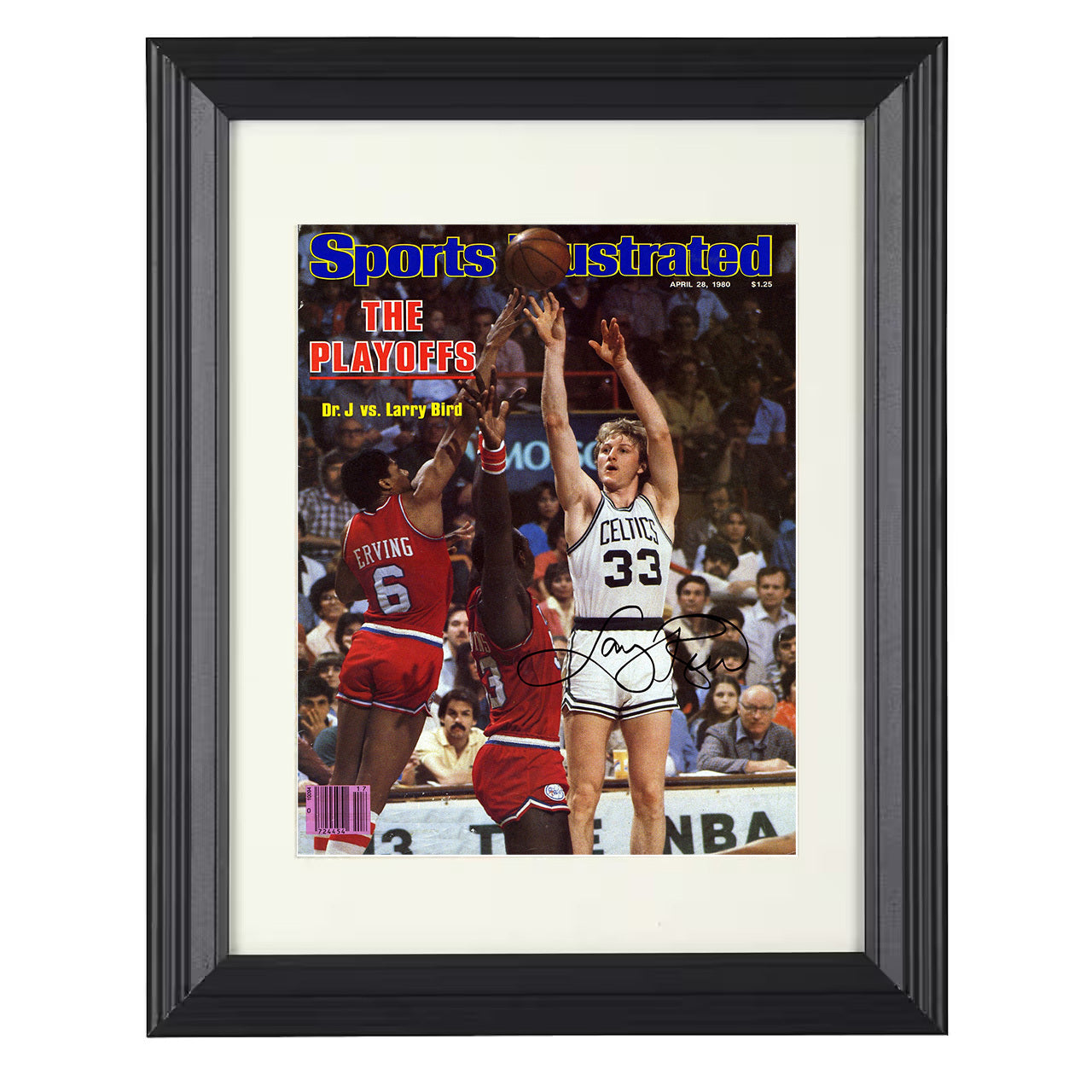 Larry Bird - Playoff Duel vs Julius Erving 1980 SI 8x10 framed basketball wall art