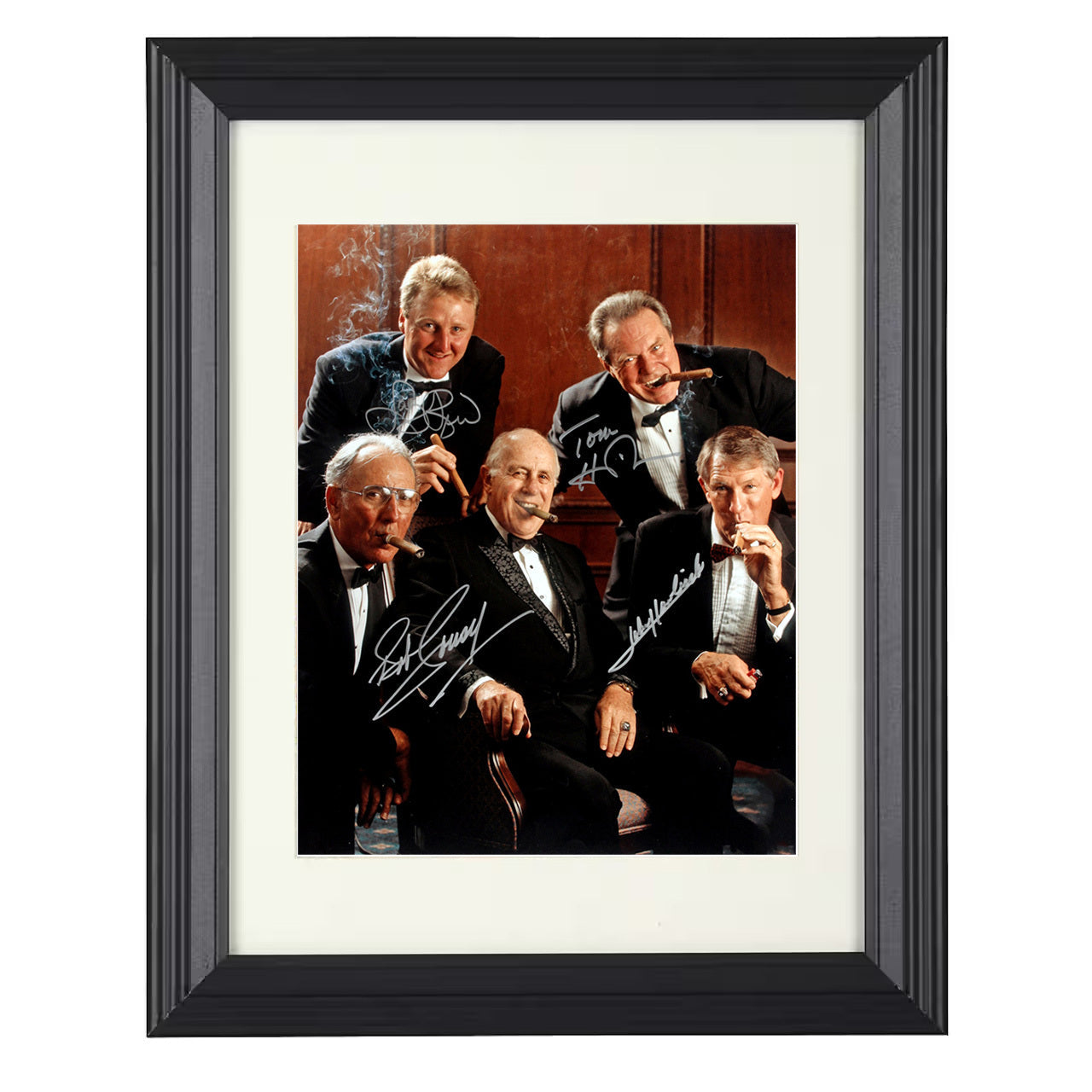 Larry Bird, Bob Cousy, John Havlicek and Tom Heinsohn 8x10 framed basketball wall art
