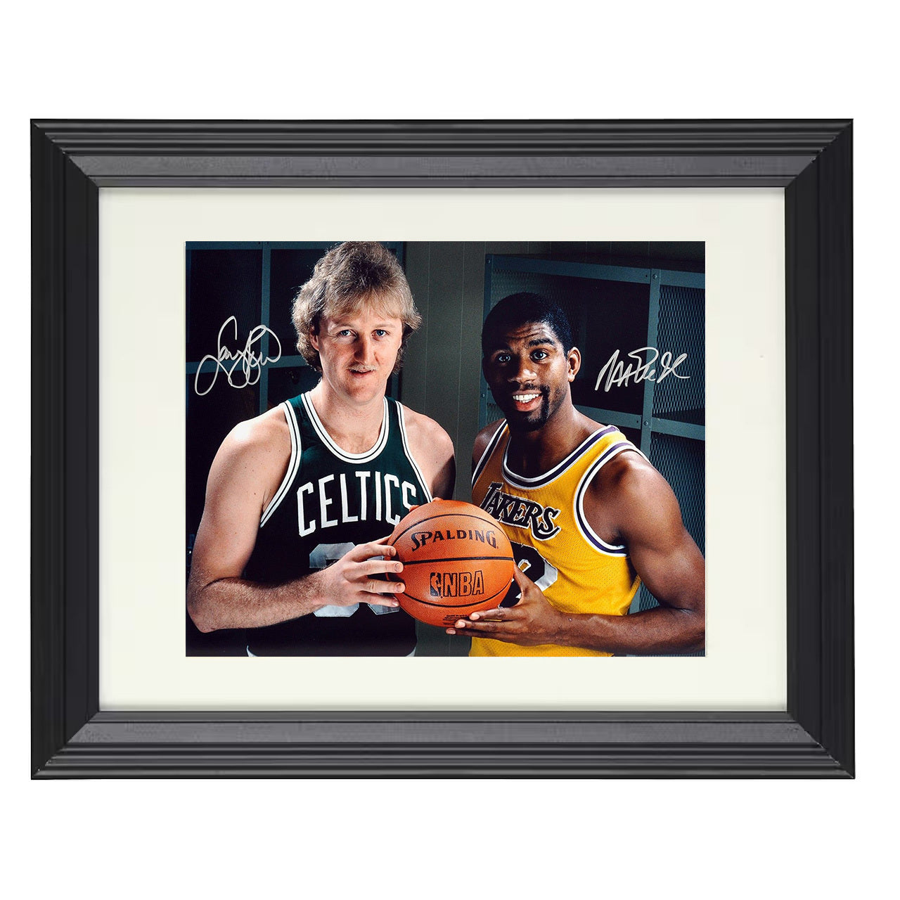 Larry Bird and Magic Johnson - Celtics vs Lakers Showtime 8x10 framed basketball wall art